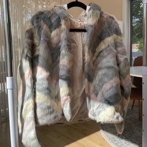 Faux Fur Multicolored Jacket